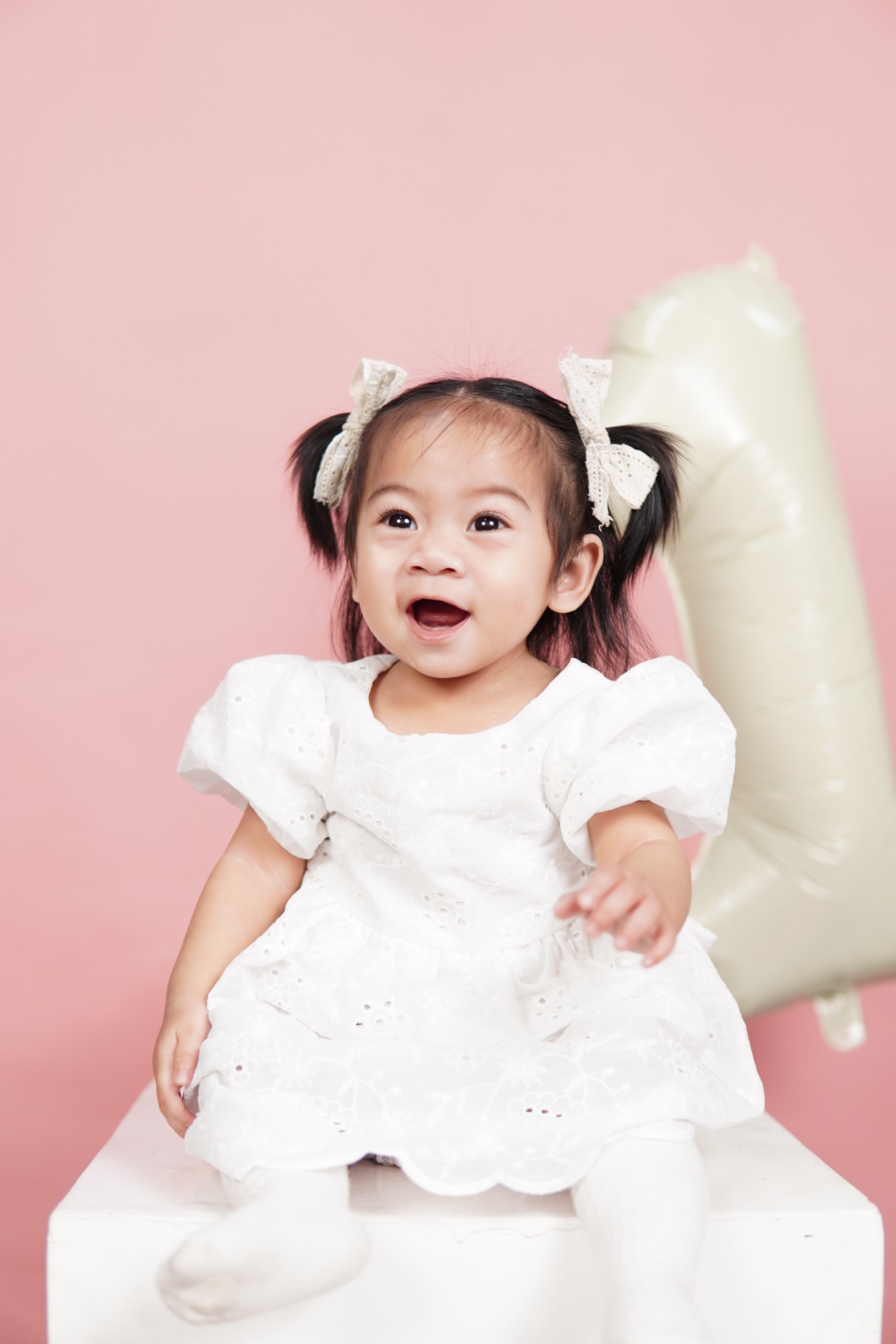 Amariah in her white birthday dress